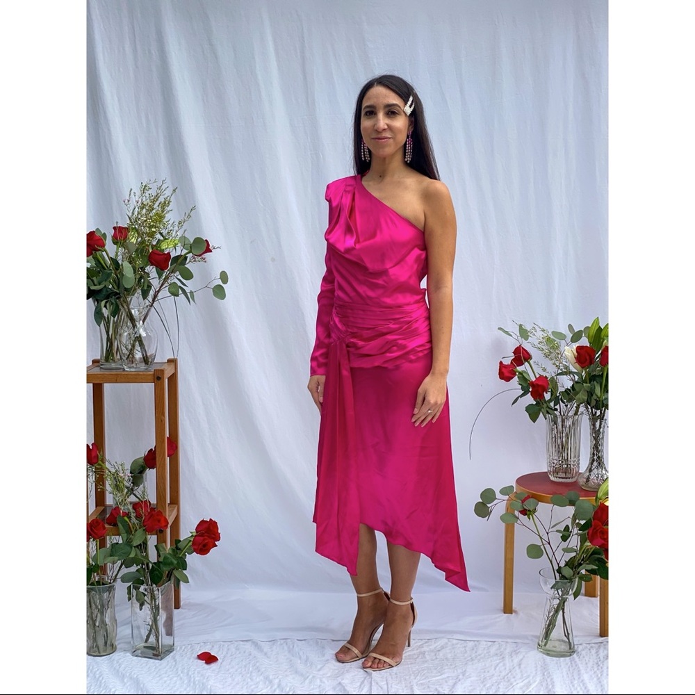 🆕EachXOther satin asymmetric dress NWT